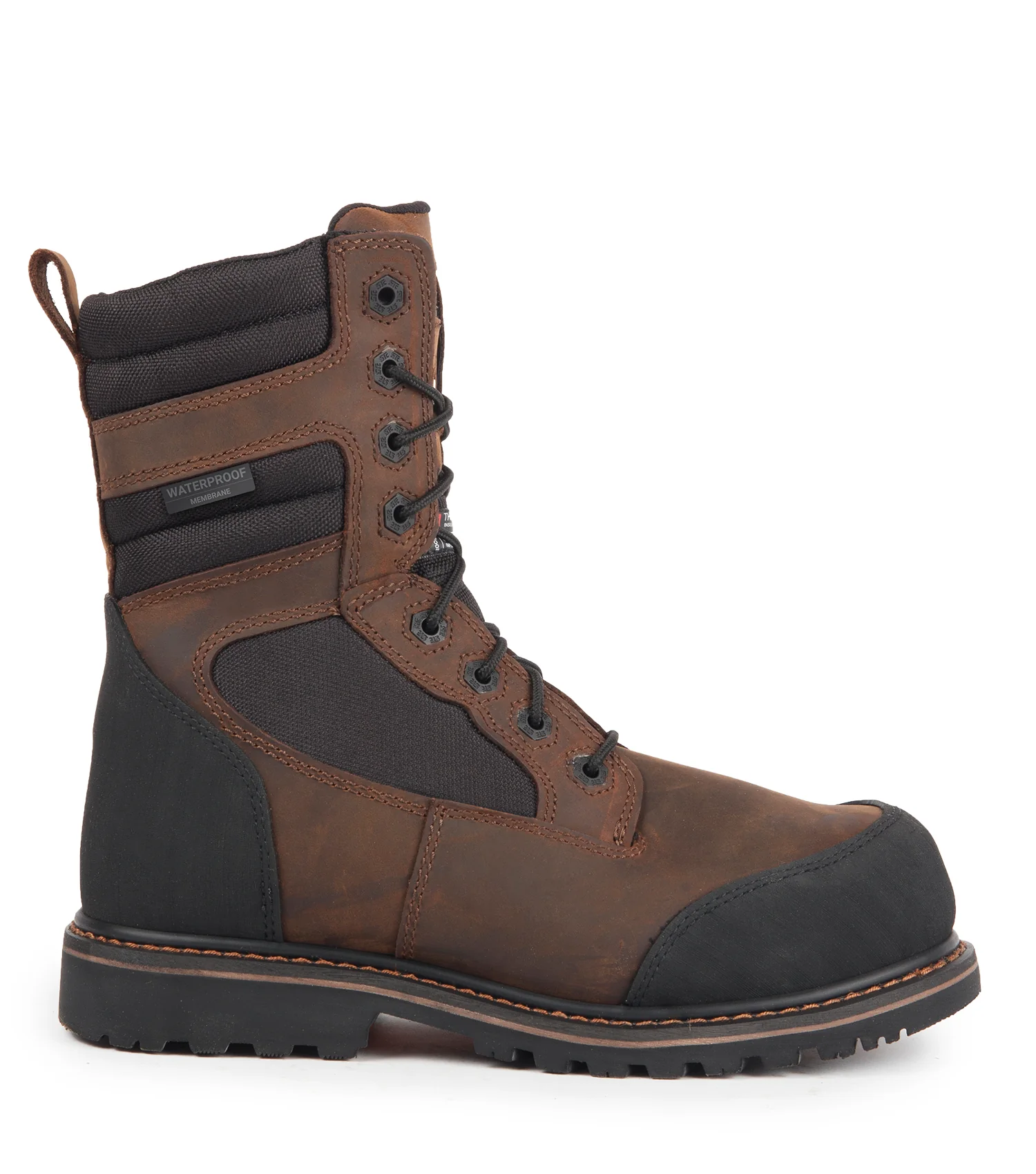 Whiskey Jack, Brown | 8” Leather & Nylon Waterproof Work Boots - Image 2